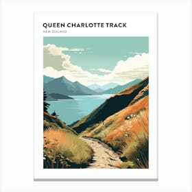 Queen Charlotte Track New Zealand 1 Hiking Trail Landscape Poster Canvas Print