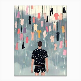 Man In The Rain Canvas Print