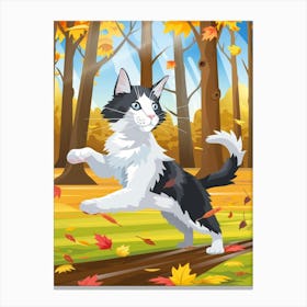 Cat In The Forest Vector Canvas Print