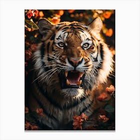 Floral tiger roar Canvas Print