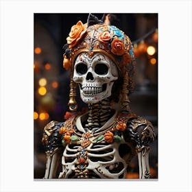 Day Of The Dead Skeleton Canvas Print