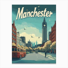 Aihrgdesign A Mid Century Modern Travel Poster For Manchester 2 Canvas Print