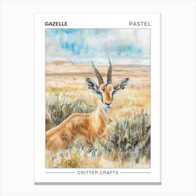 Gazelle Pastel Watercolour 3 Poster Leinwandbild