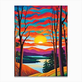 Sunset In The Woods Canvas Print