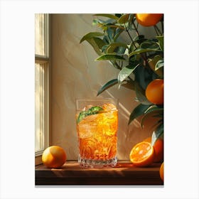 Cocktail On A Window Sill Canvas Print