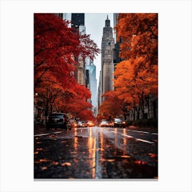 Autumn Leaves In New York City Canvas Print