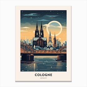 Winter Night  Travel Poster Cologne Germany Canvas Print