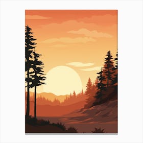 Sunset In The Forest 3 Canvas Print