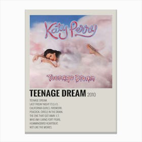 Katy Perry Teenage Dream Album Cover Signed Poster 1 Canvas Print