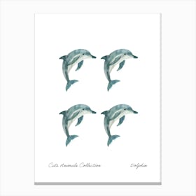 Cute Animals Collection Dolphin 1 Canvas Print