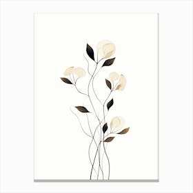 Petals in Motion: Dynamic Floral Line Art Print Canvas Print