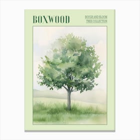 Boxwood Tree Atmospheric Watercolour Painting 3 Poster Canvas Print