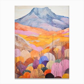Mount Ararat Turkey 2 Colourful Mountain Illustration Canvas Print