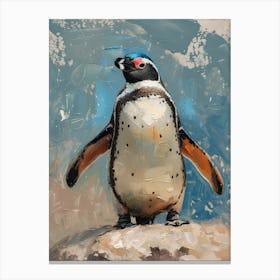 Galapagos Penguin Colour Block Painting 2 Canvas Print