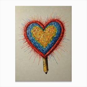 Pencil Heart Canvas Print