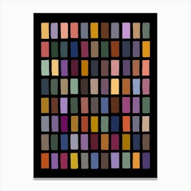 Multi Colour Sketchy Blocks Geometric Canvas Print