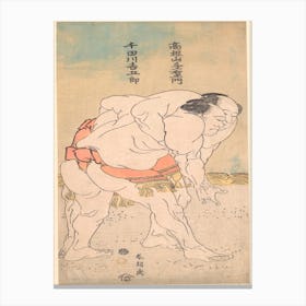 The Sumo Wrestlers, Katsushika Hokusai Canvas Print