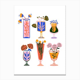 Floral Cocktails Canvas Print