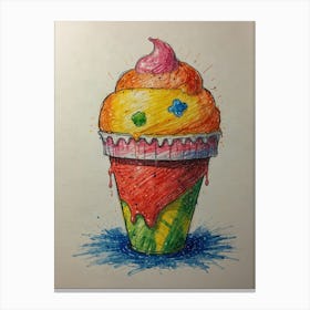 Cupcake With Icing Canvas Print