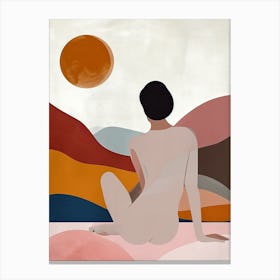 'Sunrise' Nude Boho Print Canvas Print