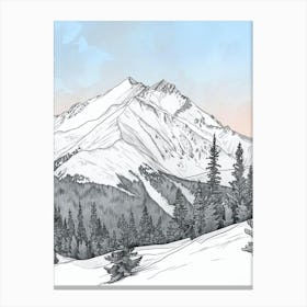 Mount Greylock Usa Color Line Drawing (2) Canvas Print
