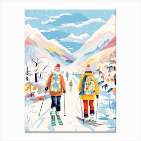 Niseko   Hokkaido Japan, Ski Resort Illustration 3 Canvas Print
