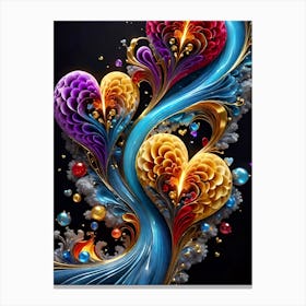 Abstract Hearts Canvas Print