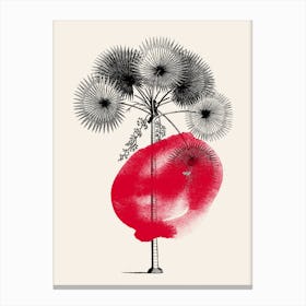 Tropical Tree Red Canvas Print