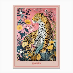 Floral Animal Painting Leopard 2 Poster Canvas Print