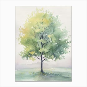 Ginkgo Tree Atmospheric Watercolour Painting 1 Canvas Print