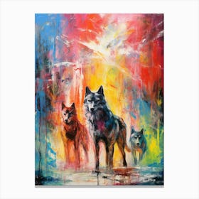 Wolves Abstract Expressionism 2 Canvas Print