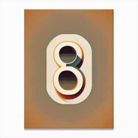 8, Number, Education Retro Minimal Canvas Print