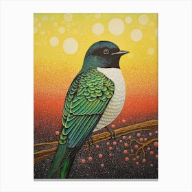 Ohara Koson Inspired Bird Painting Barn Swallow 1 Canvas Print