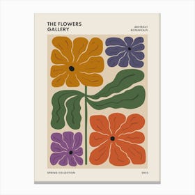 The Flowers Gallery Abstract Retro Floral 2 Canvas Print