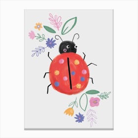 Cute Critters Lady Bug Kids Canvas Print