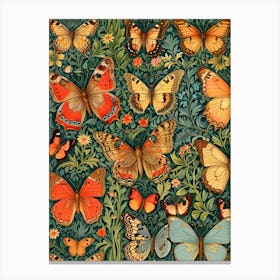 William Morris Butterflies And Flowers 4 Canvas Print