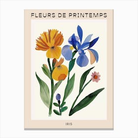 Spring Floral French Poster  Iris 1 Canvas Print