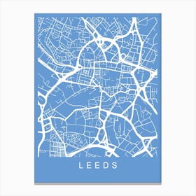 Leeds Map Blueprint Canvas Print