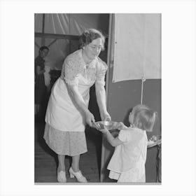 Lunchtime At The Nursery School At The Fsa (Farm Security Administration) Mobile Camp For Migratory Farm Worke Canvas Print