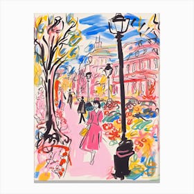 Paris, Dreamy Storybook Illustration 1 Canvas Print