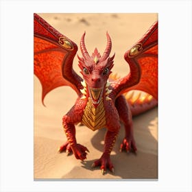 Red Dragon In The Desert Canvas Print