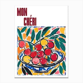 Mon Cheri Poster Cherries Matisse Style 9 Canvas Print