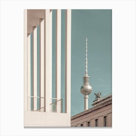 Berlin Television Tower Urban Vintage Style Canvas Print
