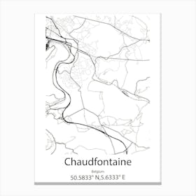 Chaudfontaine,Belgium Minimalist Map Canvas Print