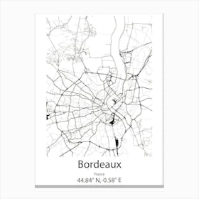 Bordeaux,France Minimalist Map Canvas Print