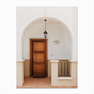 The Brown Holiday Home Door In Spain Travel Canvas Print