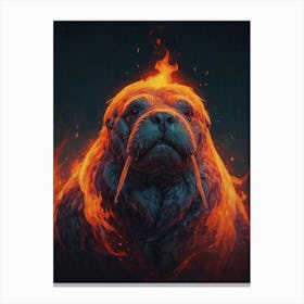 Fire Walrus Canvas Print