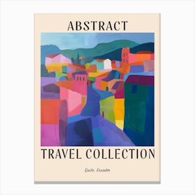 Abstract Travel Collection Poster Quito Ecuador 3 Canvas Print