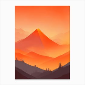 Misty Mountains Vertical Composition In Orange Tone 169 Canvas Print