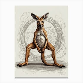 Kangaroo Yoga Canvas Print